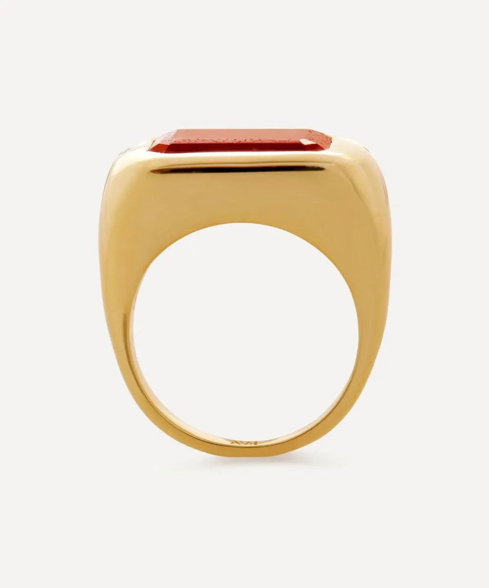 Monica Vinader Rings^18ct Gold Plated Vermeil Sterling Silver Power Pink Quartz Cocktail Ring