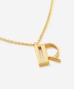 Monica Vinader Necklaces^18ct Gold Plated Vermeil Sterling Silver R Initial Alphabet Necklace