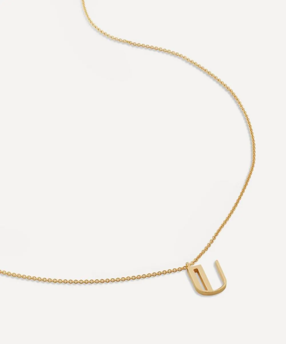 Monica Vinader Necklaces^18ct Gold Plated Vermeil Sterling Silver U Initial Alphabet Necklace