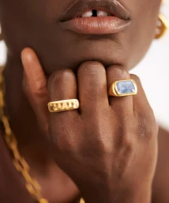 Monica Vinader Rings^18ct Gold Plated Vermeil Sterling Silver Power Kyanite Cocktail Ring