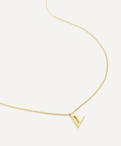 Monica Vinader Necklaces^18ct Gold Plated Vermeil Sterling Silver V Initial Alphabet Necklace
