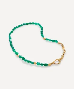 Monica Vinader Necklaces^18ct Gold Plated Vermeil Sterling Silver Rio Green Onyx Beaded Necklace