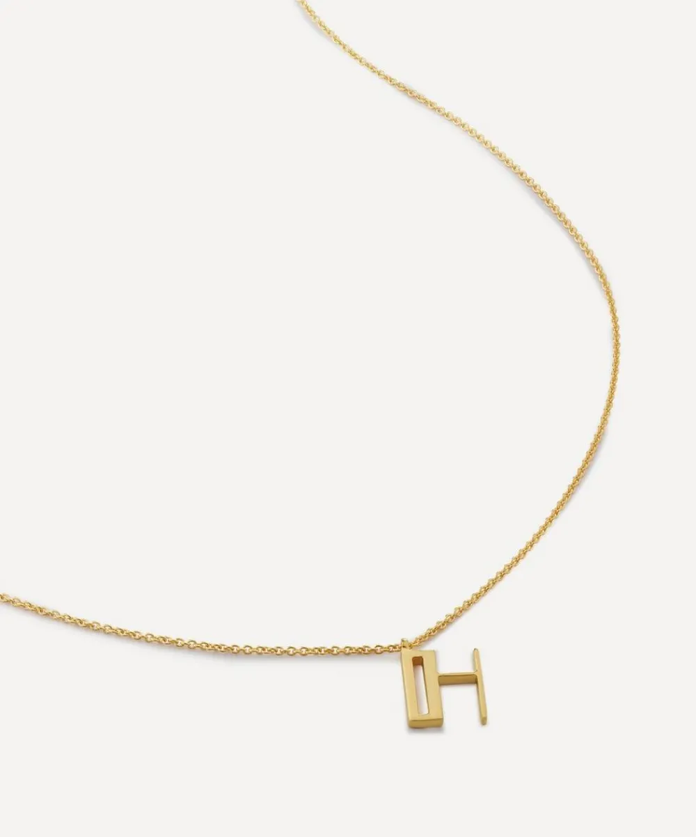 Monica Vinader Necklaces^18ct Gold Plated Vermeil Sterling Silver H Initial Alphabet Necklace