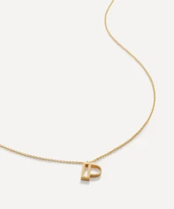 Monica Vinader Necklaces^18ct Gold Plated Vermeil Sterling Silver P Initial Alphabet Necklace