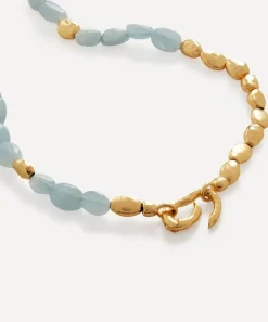Monica Vinader Necklaces^18ct Gold Plated Vermeil Sterling Silver Rio Aquamarine Beaded Necklace
