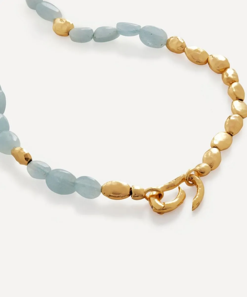 Monica Vinader Necklaces^18ct Gold Plated Vermeil Sterling Silver Rio Aquamarine Beaded Necklace