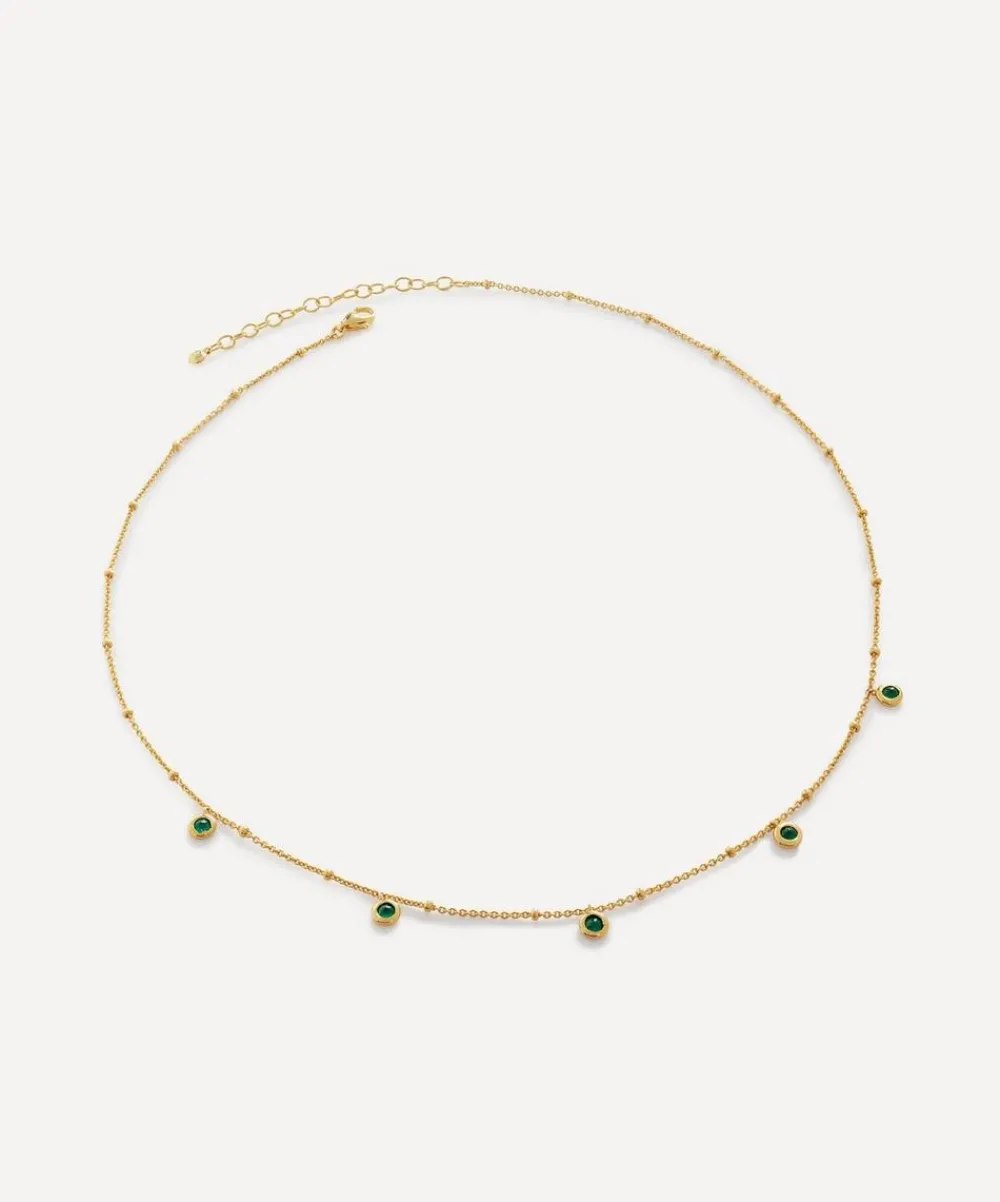Monica Vinader Necklaces^18ct Gold Plated Vermeil Sterling Silver Green Onyx Choker Necklace