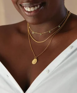 Monica Vinader Necklaces^18ct Gold Plated Vermeil Sterling Silver Green Onyx Choker Necklace