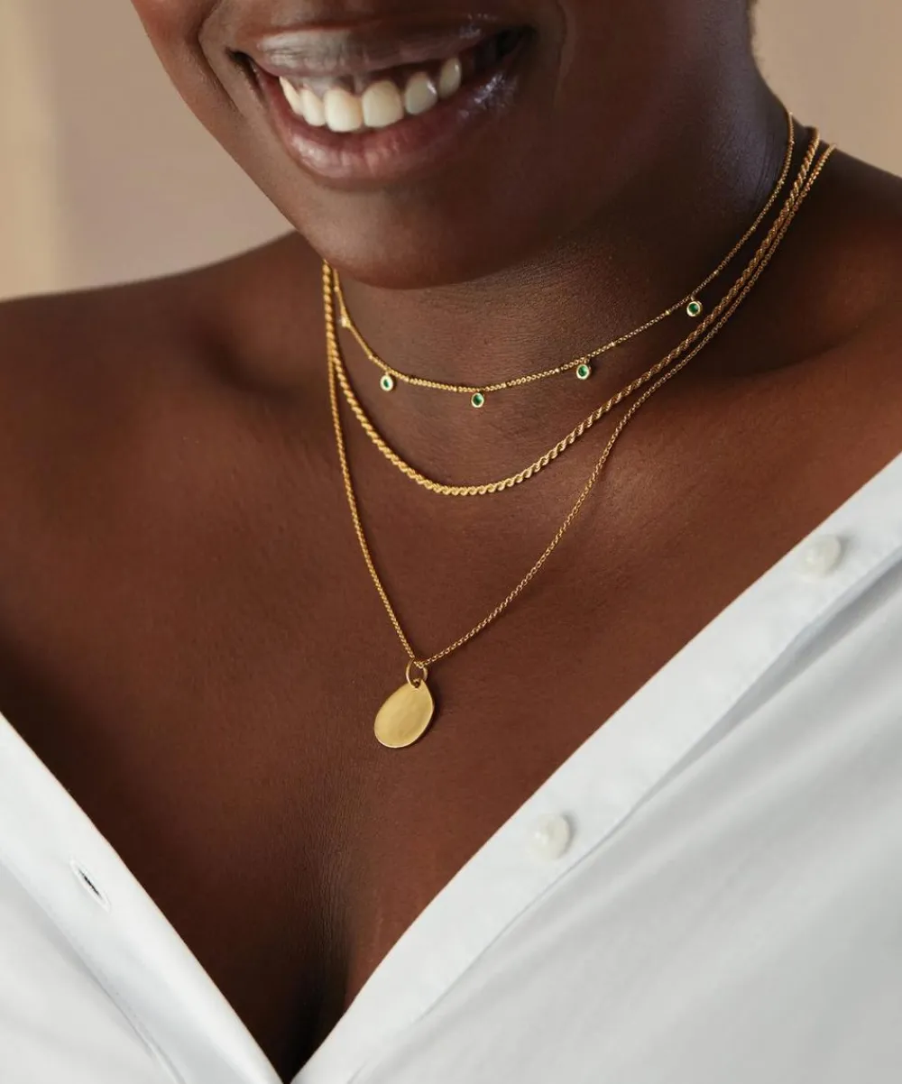 Monica Vinader Necklaces^18ct Gold Plated Vermeil Sterling Silver Green Onyx Choker Necklace
