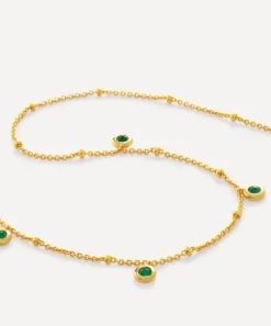 Monica Vinader Necklaces^18ct Gold Plated Vermeil Sterling Silver Green Onyx Choker Necklace