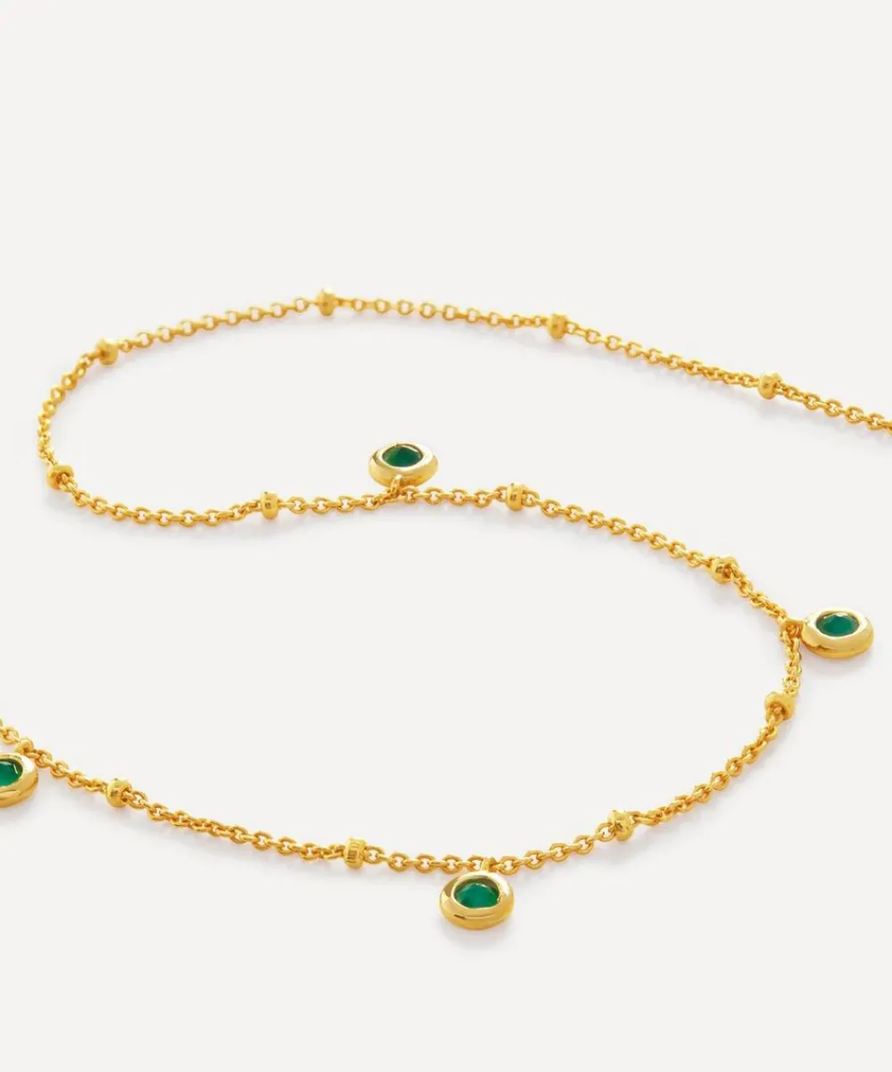 Monica Vinader Necklaces^18ct Gold Plated Vermeil Sterling Silver Green Onyx Choker Necklace