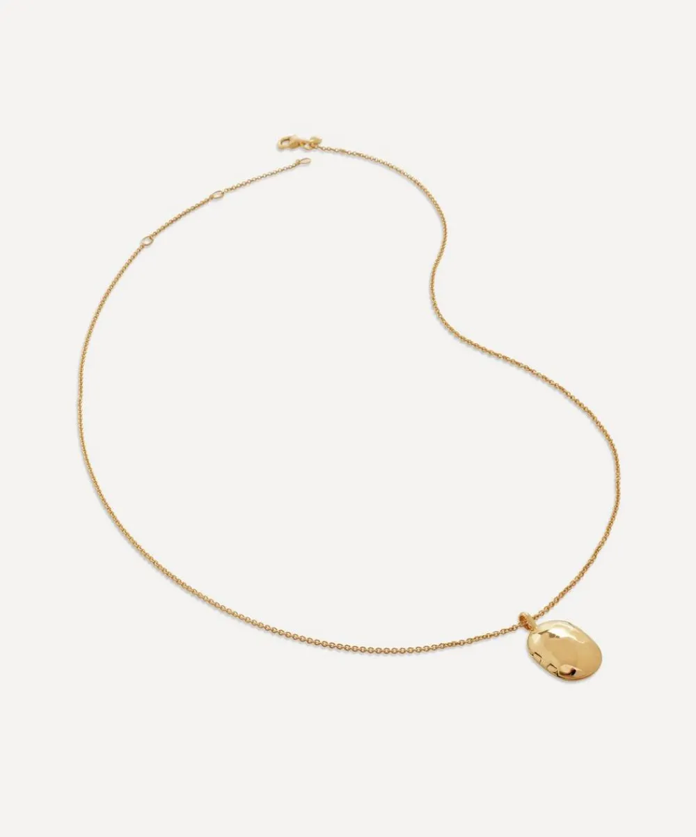 Monica Vinader Necklaces^18ct Gold Plated Vermeil Sterling Silver ID Mini Locket Necklace