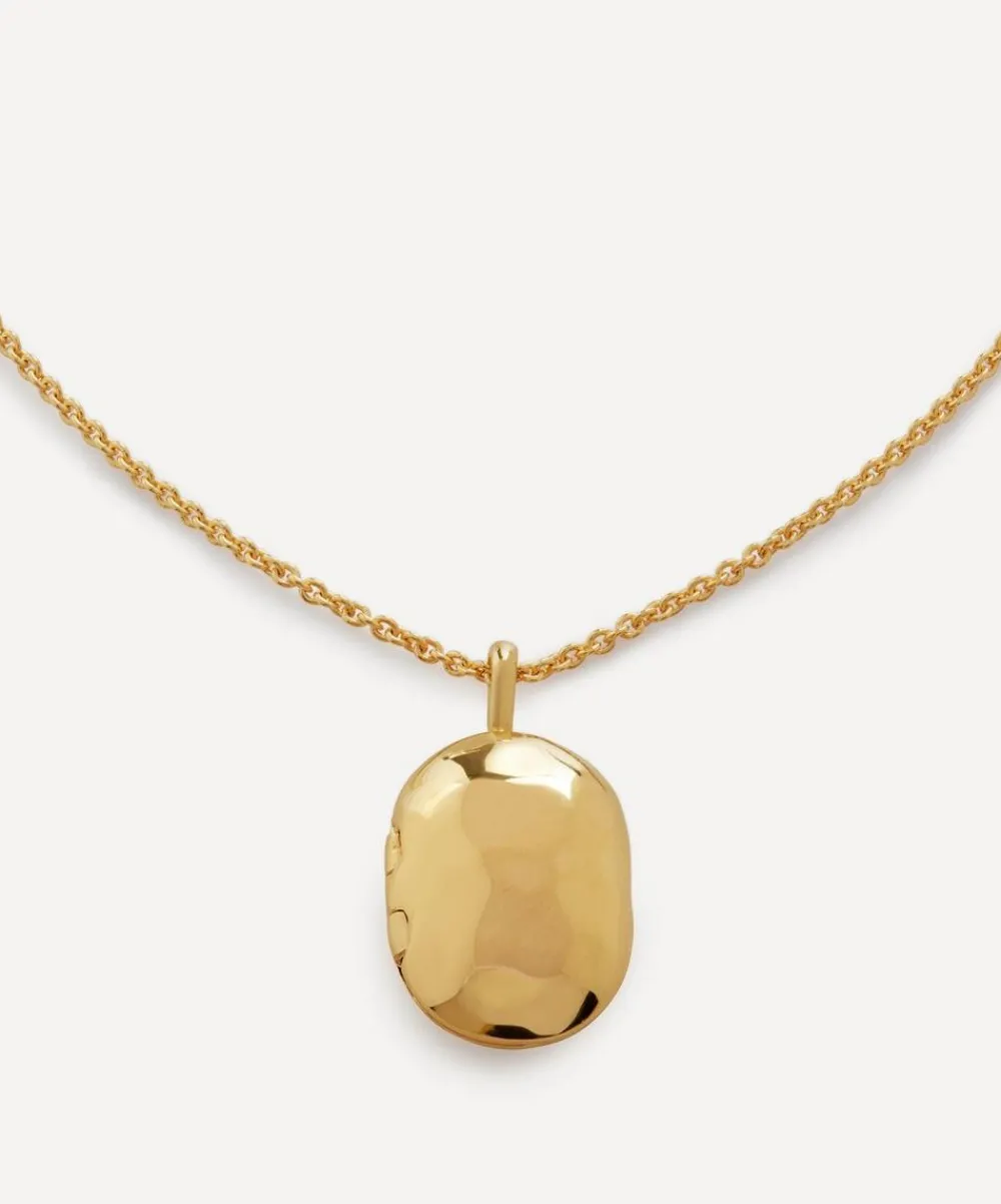 Monica Vinader Necklaces^18ct Gold Plated Vermeil Sterling Silver ID Mini Locket Necklace