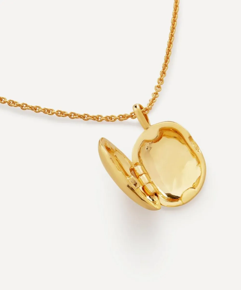 Monica Vinader Necklaces^18ct Gold Plated Vermeil Sterling Silver ID Mini Locket Necklace