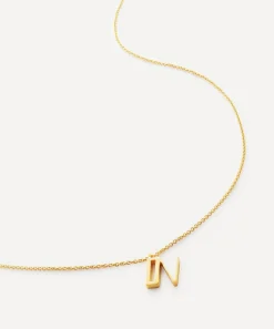 Monica Vinader Necklaces^18ct Gold Plated Vermeil Sterling Silver N Initial Alphabet Necklace