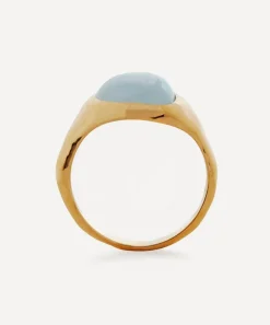 Monica Vinader Rings^18ct Gold Plated Vermeil Sterling Silver Rio Aquamarine Ring