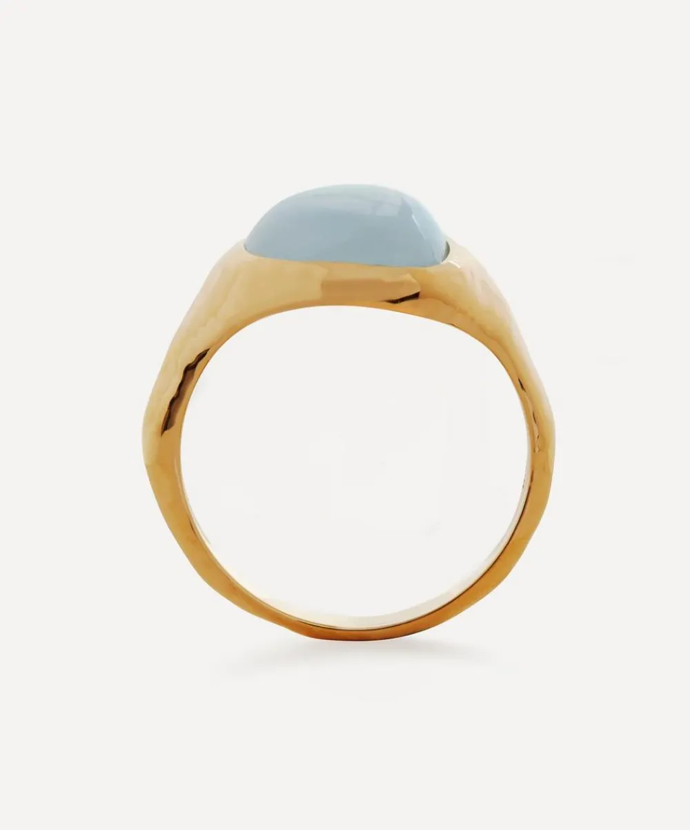 Monica Vinader Rings^18ct Gold Plated Vermeil Sterling Silver Rio Aquamarine Ring