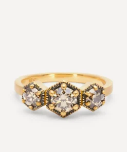 Satomi Kawakita Rings|Rings^18ct Gold Queen Brown Diamond Trilogy Ring