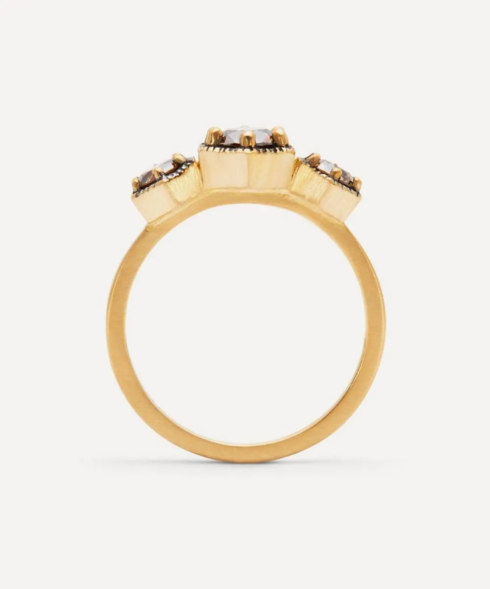 Satomi Kawakita Rings|Rings^18ct Gold Queen Brown Diamond Trilogy Ring