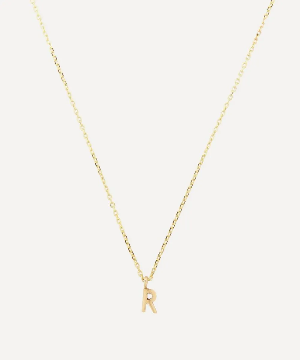 AURUM + GREY Necklaces^9ct Gold R Initial Pendant Necklace