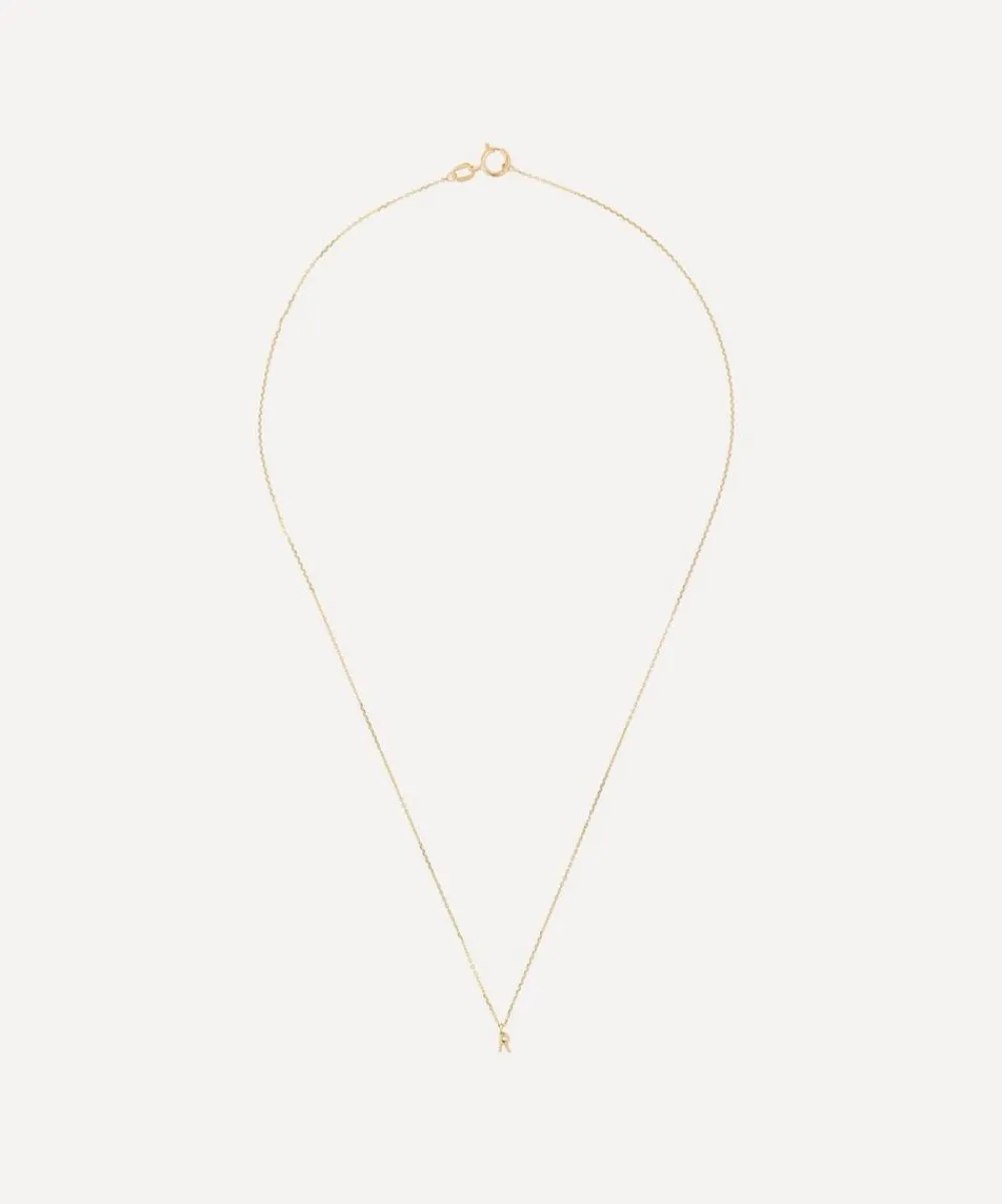 AURUM + GREY Necklaces^9ct Gold R Initial Pendant Necklace
