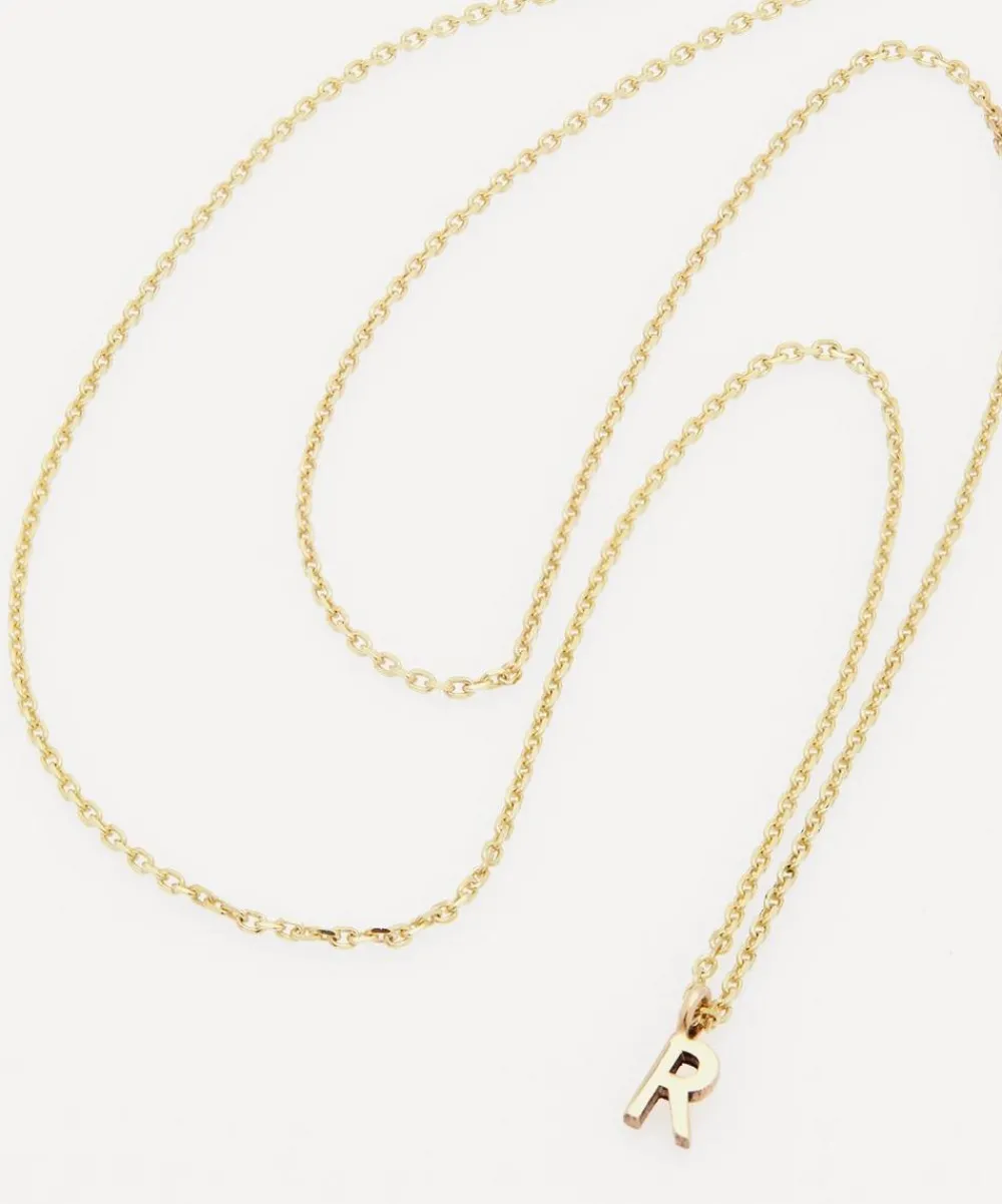 AURUM + GREY Necklaces^9ct Gold R Initial Pendant Necklace