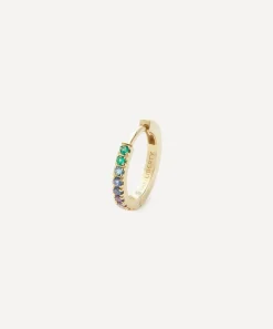 Liberty Earrings|Earrings^9ct Gold Rainbow Mini Creole Multi Colour Huggie Hoop