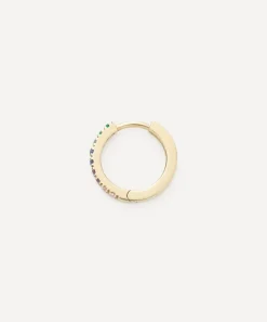 Liberty Earrings|Earrings^9ct Gold Rainbow Mini Creole Multi Colour Huggie Hoop