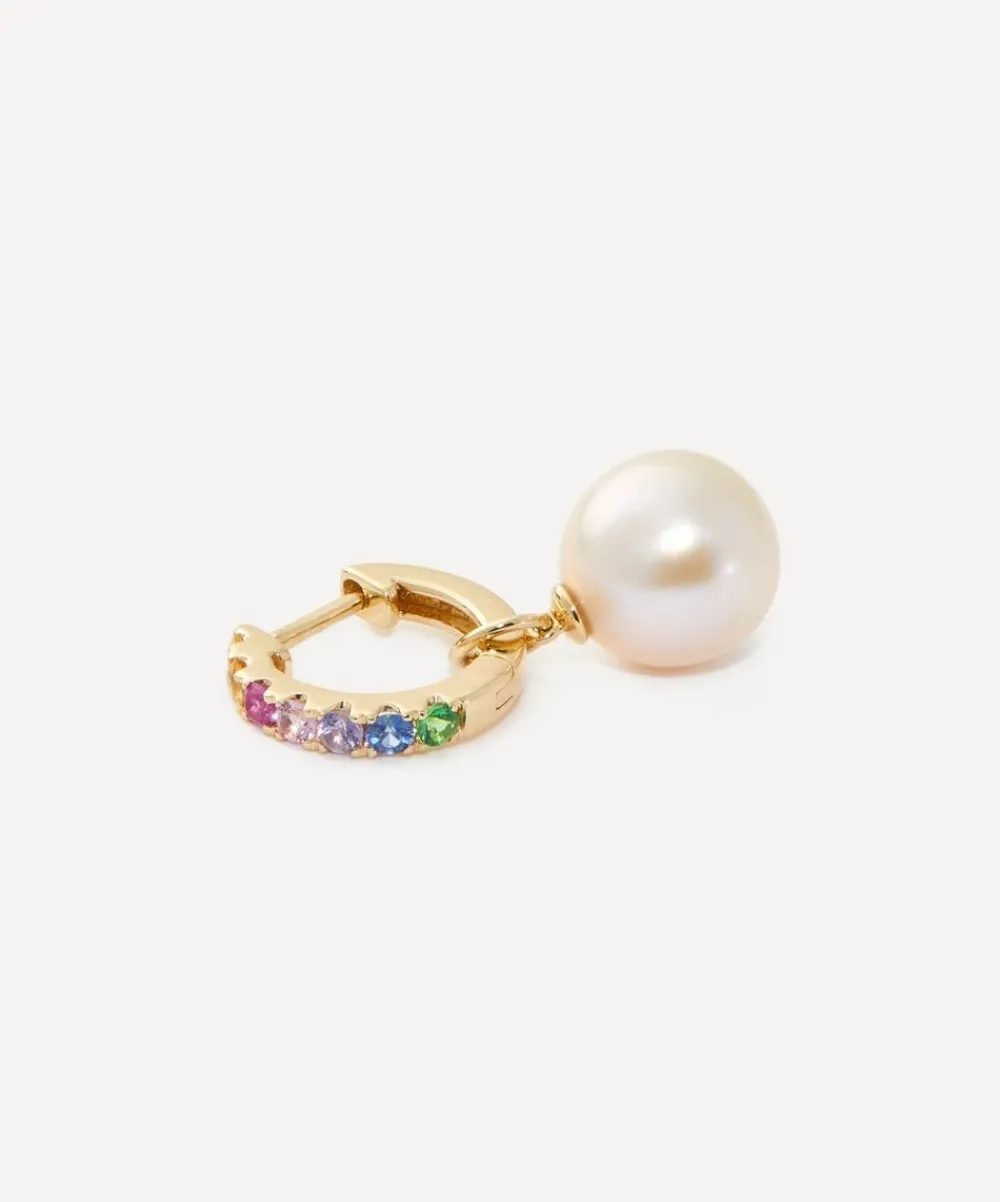 Roxanne First Earrings|Earrings^14ct Gold Rainbow Pearl Drop Huggie Hoop Earring