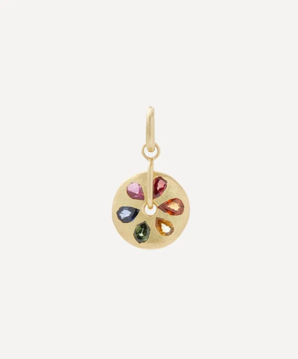 Polly Wales Charms & Pendants|Charms & Pendants^18ct Gold Rainbow Sand Dollar Spinner Charm
