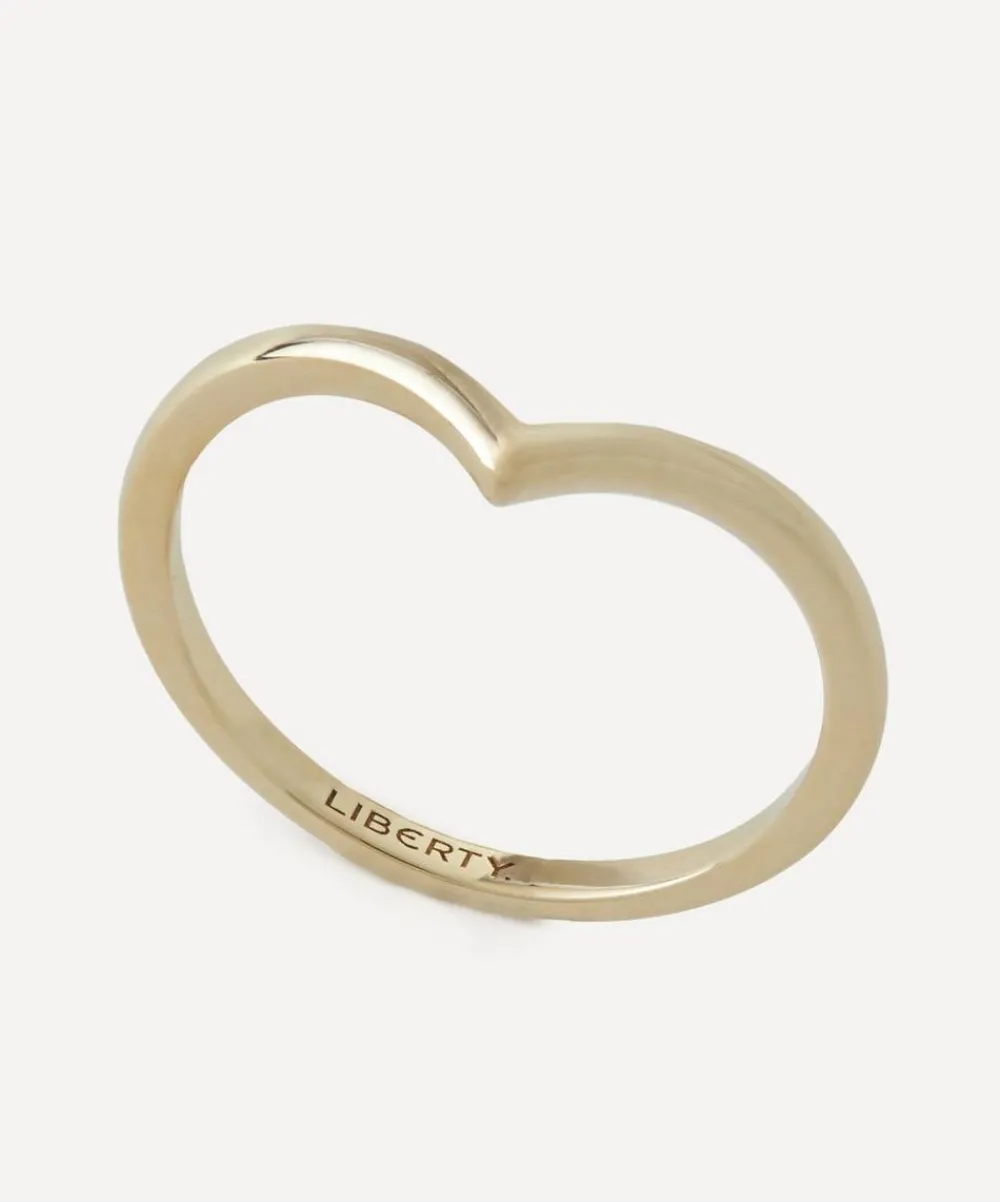 Liberty Rings|Rings^9ct Gold Rainbow V Plain Ring