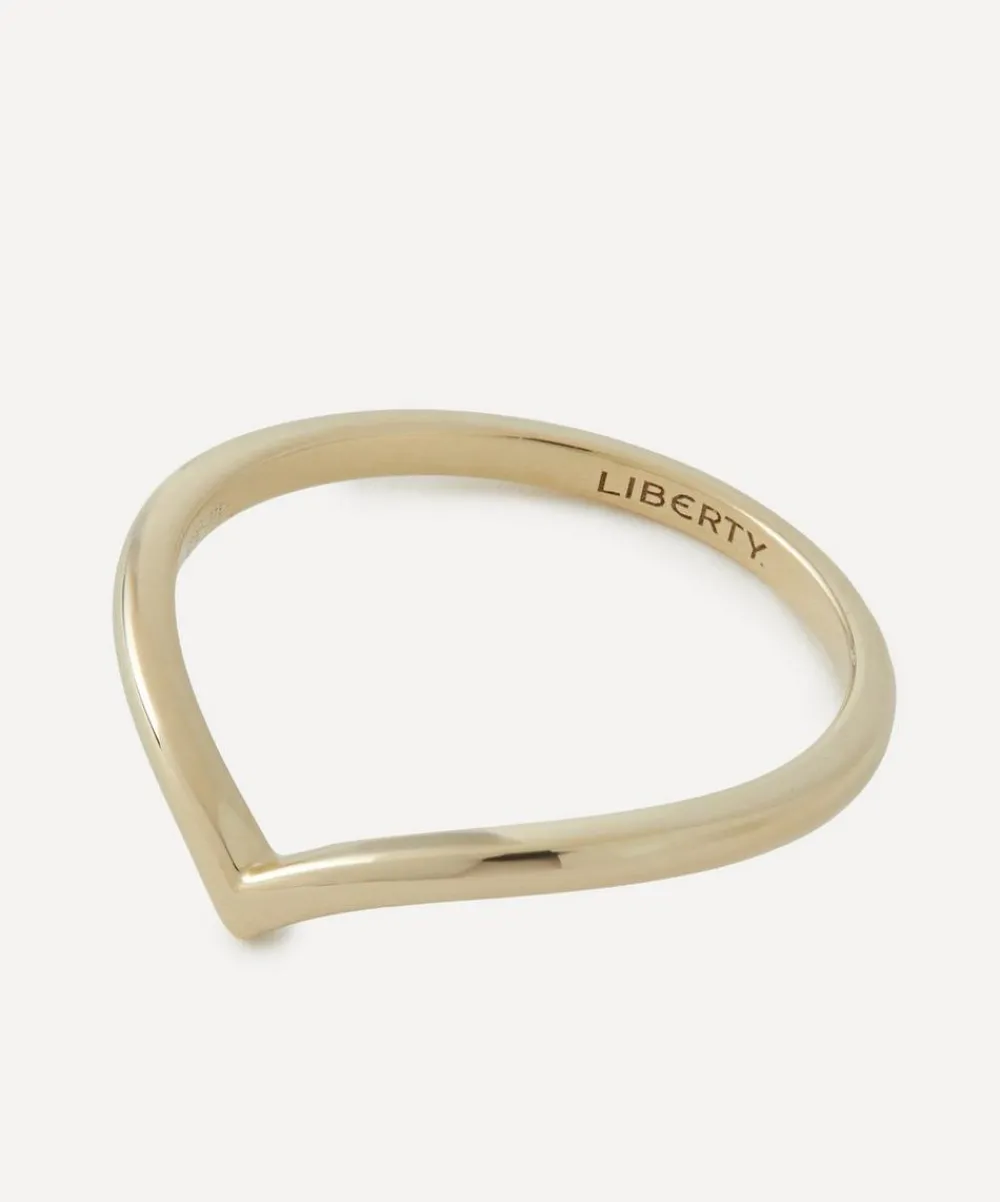 Liberty Rings|Rings^9ct Gold Rainbow V Plain Ring