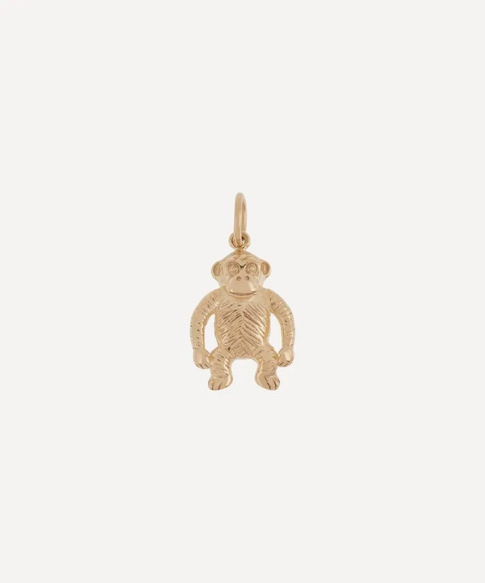 Anna + Nina Charms & Pendants^9ct Gold Regal Monkey Necklace Charm