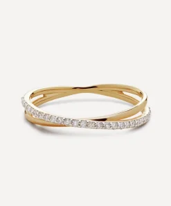 Monica Vinader Rings^14ct Gold Riva Crossover Diamond Ring