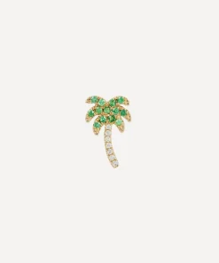 Roxanne First Earrings|Earrings^14ct Gold Rocky's Palm Tree Green Garnet and Diamond Single Stud Earring