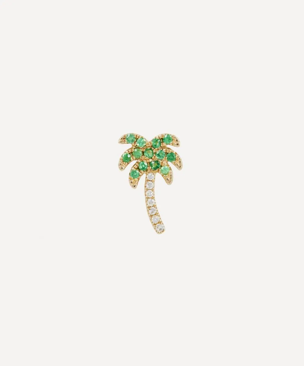 Roxanne First Earrings|Earrings^14ct Gold Rocky's Palm Tree Green Garnet and Diamond Single Stud Earring