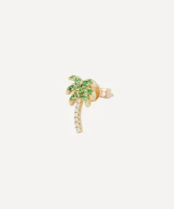 Roxanne First Earrings|Earrings^14ct Gold Rocky's Palm Tree Green Garnet and Diamond Single Stud Earring