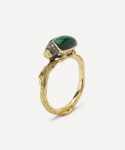 Bibi van der Velden Rings|Rings^18ct Gold Scarab Malachite Ring