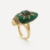 Bibi van der Velden Rings|Rings^18ct Gold Scarab Malachite and Green Tourmaline Ring