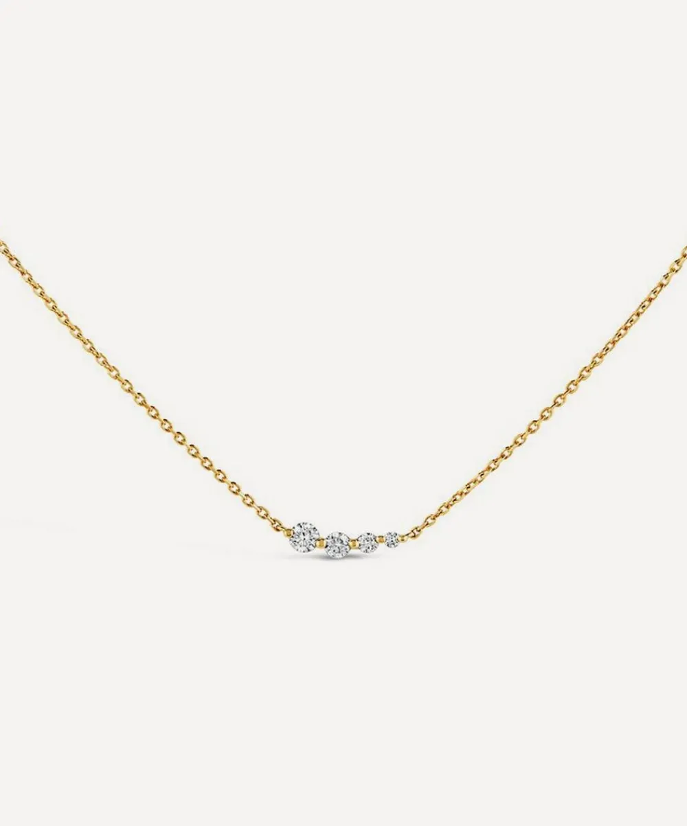 Dinny Hall Necklaces^9ct Gold Shuga Created Diamond Tapering Scoop Necklace