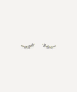 Dinny Hall Earrings^9ct Gold Shuga Created Diamond Tapering Crawler Stud Earrings