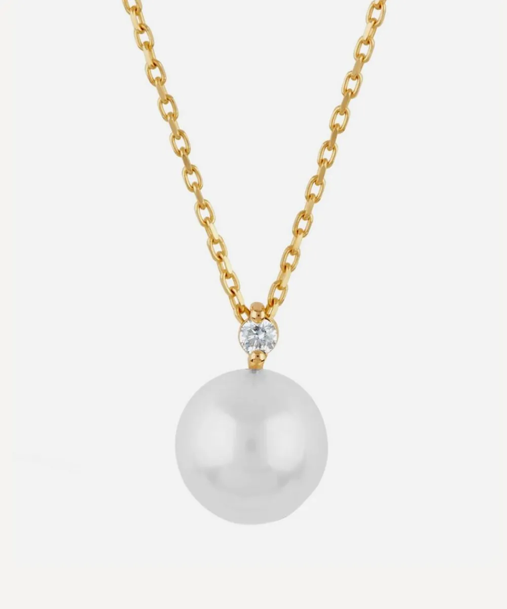 Dinny Hall Necklaces^14ct Gold Shuga Pearl and Diamond Pendant Necklace