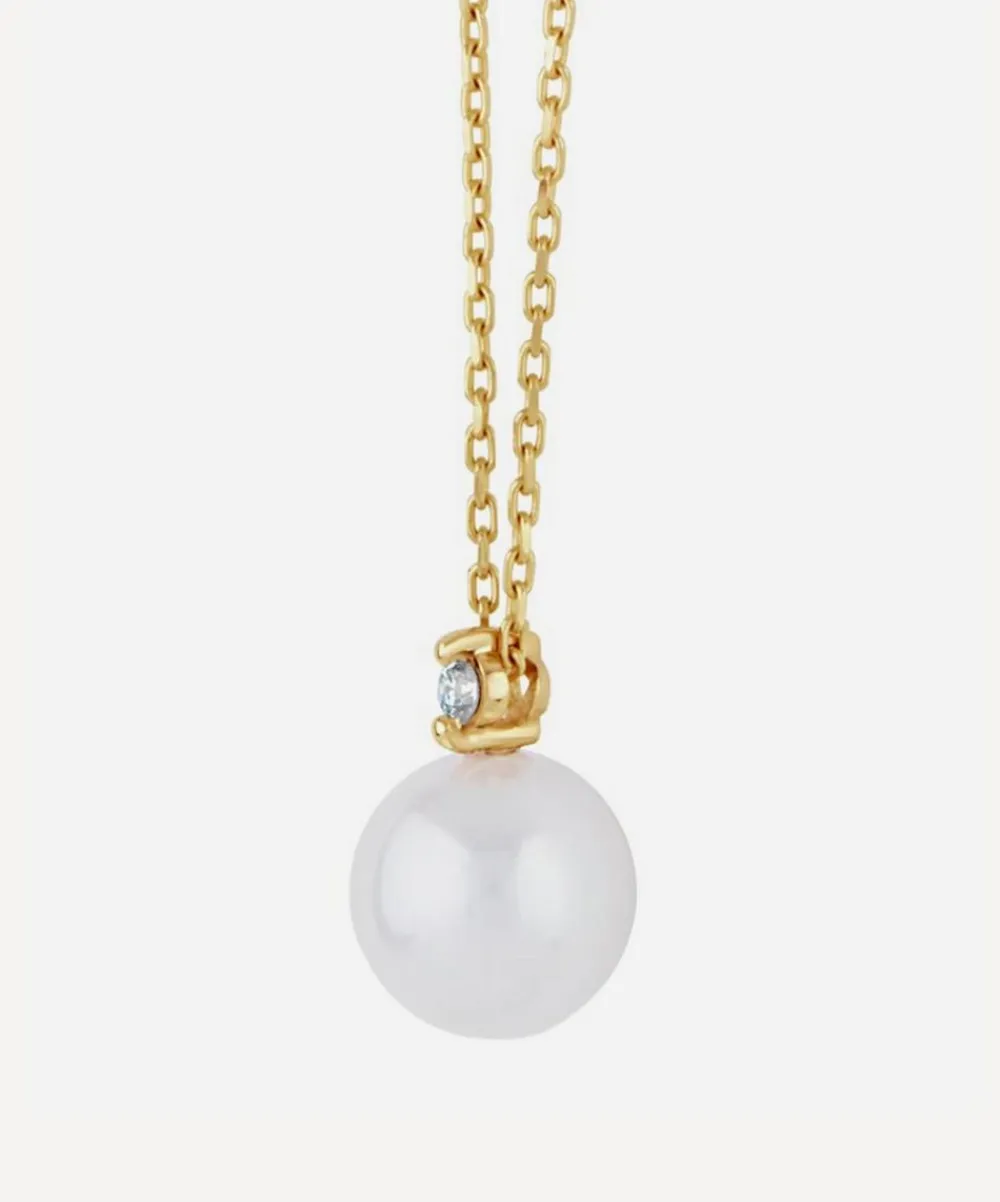 Dinny Hall Necklaces^14ct Gold Shuga Pearl and Diamond Pendant Necklace