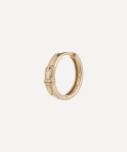 Anna + Nina Earrings^14ct Gold Single Buckle Up Hoop Earring