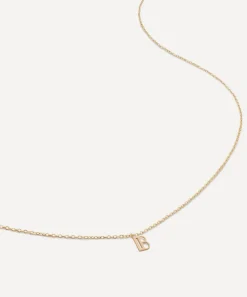 Monica Vinader Necklaces^14ct Gold Small B Initial Pendant Necklace