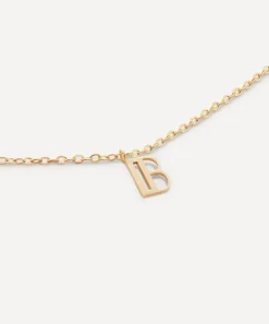 Monica Vinader Necklaces^14ct Gold Small B Initial Pendant Necklace