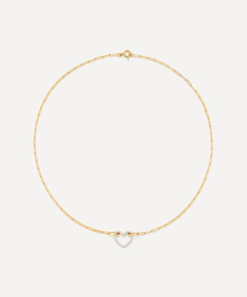 Yvonne Léon Necklaces|Necklaces^18ct Gold Small Diamond Heart Pendant Necklace