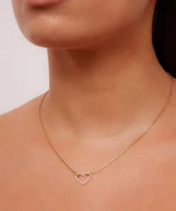 Yvonne Léon Necklaces|Necklaces^18ct Gold Small Diamond Heart Pendant Necklace