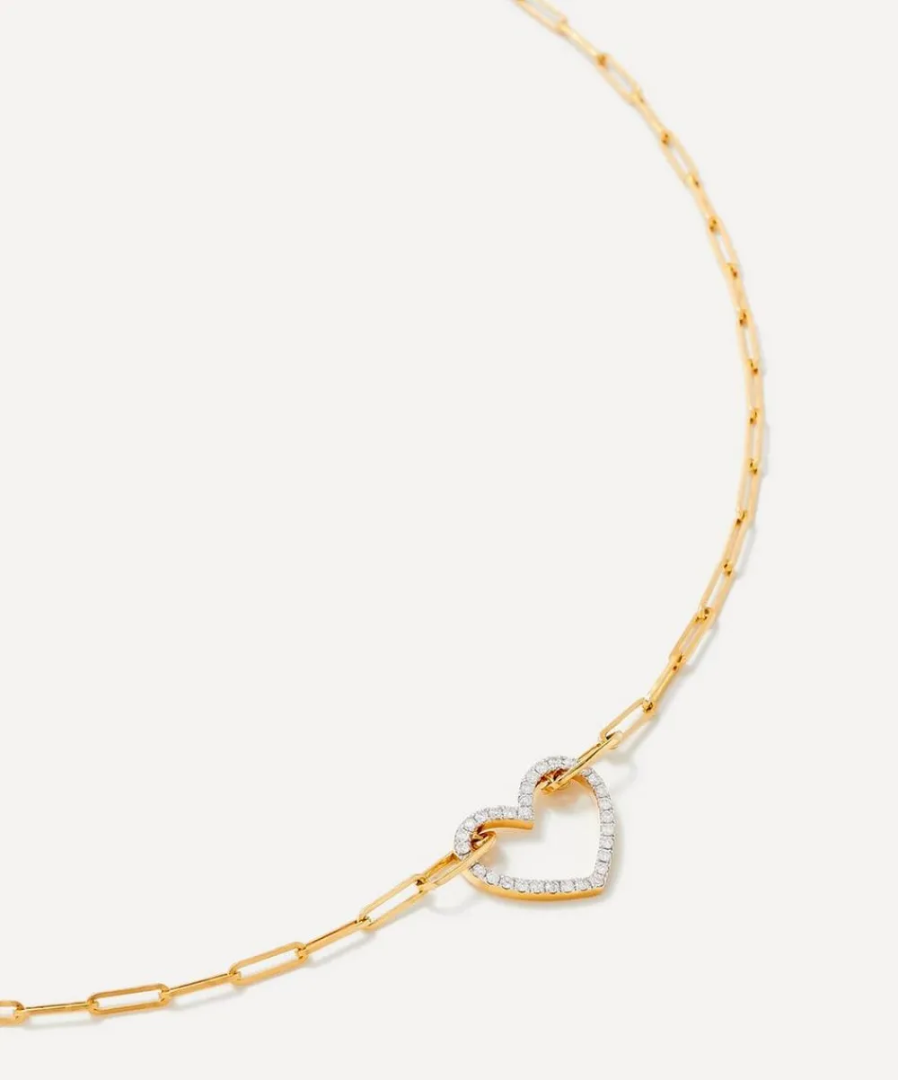 Yvonne Léon Necklaces|Necklaces^18ct Gold Small Diamond Heart Pendant Necklace