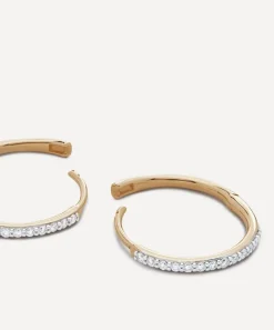Monica Vinader Earrings^14ct Gold Small Diamond Hoop Earrings